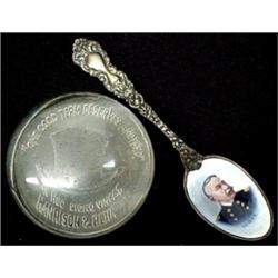 Gorham enameled sterling spoon "Dewey" portra