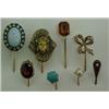Image 1 : One lot of eight stickpins including gold wit