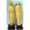 Image 3 : A pair of carved ivory Japanese figures on wo