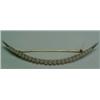 Image 1 : 14K pearl crescent pin, approximately 2 3/4"