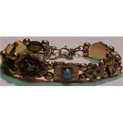 Victorian slide bracelet, combination of gold