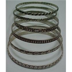 Six Danecraft sterling silver bangle bracelet