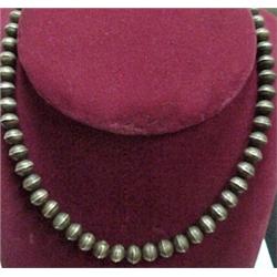 Handmade silver bead necklace, Native America