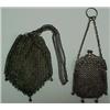Image 1 : Two small silver plate mesh purses; one 3" by