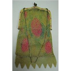 C. 1910 enameled mesh purse, approximately 6