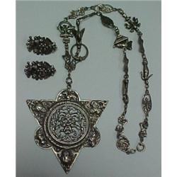 Italian silver Arts and Crafts necklace, 20"