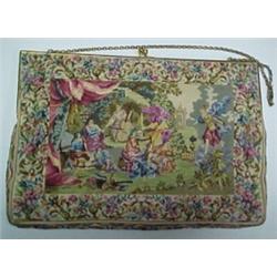 Petit-point purse 8 1/2" x 6" purse with gard