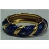 Image 2 : Gold enameled ring, 14K or 18K ring with blue