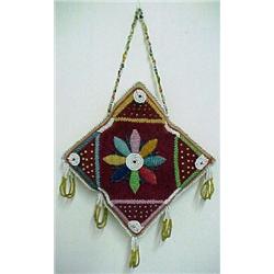 Native American beaded pillow 7 1/2" square d