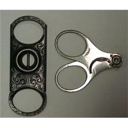 Two sterling silver cigar cutters, one with f