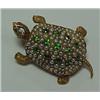 Image 1 : 14k gold turtle pin measures 1 1/2" from head
