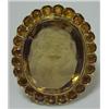 Image 1 : 18K gold and citrine cameo ring, large custom