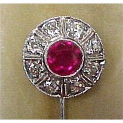 White gold stick pin approximately 1/2" wide,