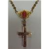 Image 1 : 10K Victorian necklace with cameo and cross,