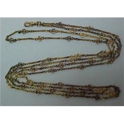 Lady's gold watch chain, Victorian fancy link