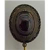 Image 4 : Two garnet pins, 1 1/8" wide oval pin with ca