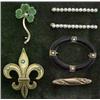 Image 1 : Five gold Victorian pins include Fleur de Lis