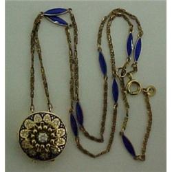 Lady's custom made 14K gold pendant watch wit