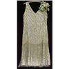 Image 1 : Beaded flapper dress, ivory background with s