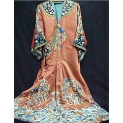 Oriental silk robe C. 1900 embroidered robe o