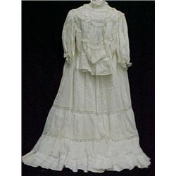 Edwardian three piece white cotton batiste la