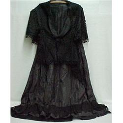 Four pieces of black Victorian clothing inclu