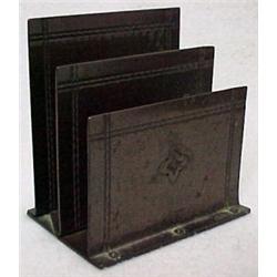 Roycroft hammered copper letter holder, styli