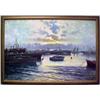 Image 1 : T. Del Basso, framed oil on canvas, naval bat