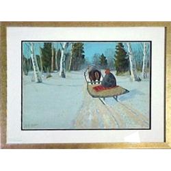 Elf Weiderpons, framed watercolor and gouache