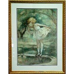 Evelyn Enola Rockwell, framed pastel, young g