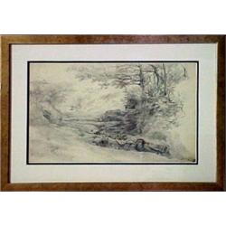 John Joseph Cottman, framed pencil drawing, l