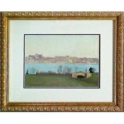 Josiah Thomas Tubby, framed watercolor, view
