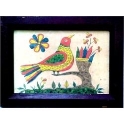 David Y. Ellinger, framed oil on velvet, red