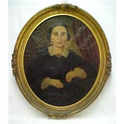 American School, 19th C. oil on canvas, portr