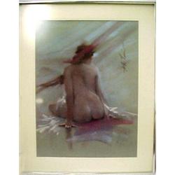 Anthony Michael Autorino, framed pastel of nu