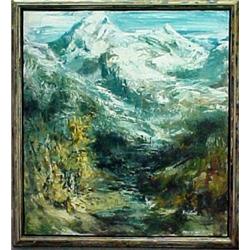 Robert Elsecht, "Wyoming Spring", framed oil