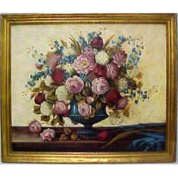 William Nelson, framed oil on canvas, floral