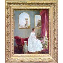 Attributed to Henry C. Gritten, framed oil on
