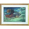Image 1 : Bruce Mitchell, framed gouache, railroad trac