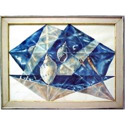 James Kirk Merrick, framed watercolor, still