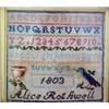 Image 2 : Needlework sampler, Alice Rothwell, dated 180