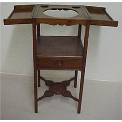 Walnut Sheraton washstand, fitted hinged top,