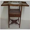 Image 1 : Walnut Sheraton washstand, fitted hinged top,