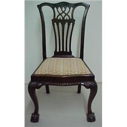 A set of six mahogany Chippendale style side