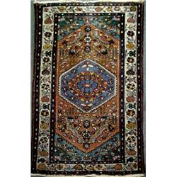 Hand tied Oriental rug, center medallion, ora