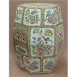 Rose Medallion garden seat, six sided, with p