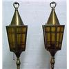 Image 2 : A pair of brass torchieres, loop finials on c