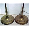 Image 4 : A pair of brass torchieres, loop finials on c