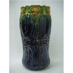 Majolica type pottery umbrella stand, with gr