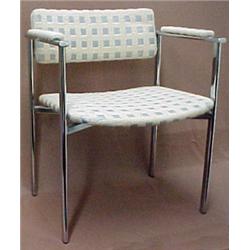 Set of six chrome and upholstered Stendig cha